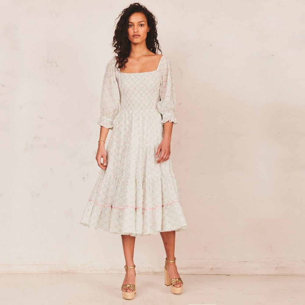 LoveShackFancy  Rigby Dress in Green Leaf